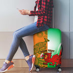 Custom Australia And Wales Rugby Luggage Cover Wallabies Welsh Mascots Dynamic Version