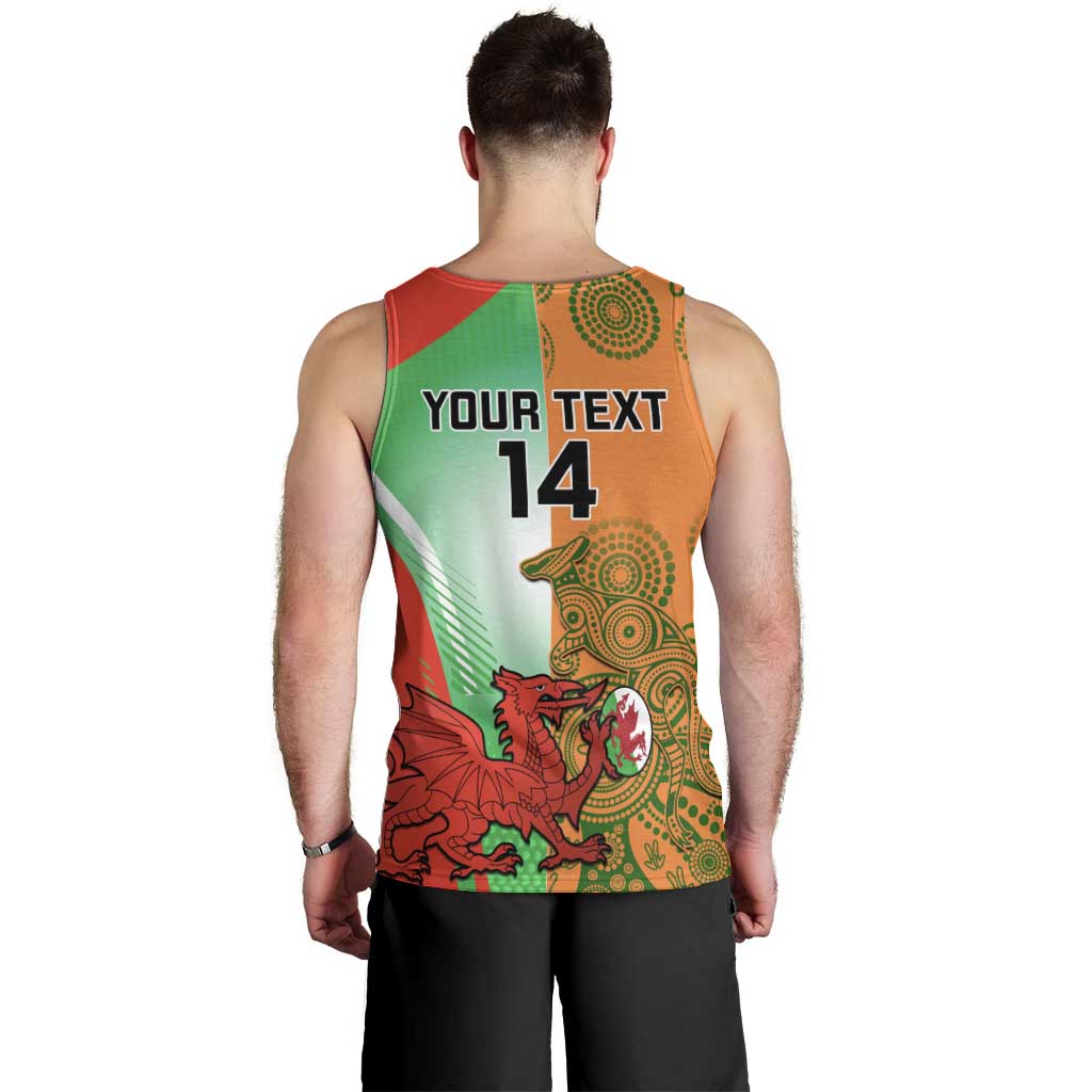 Custom Australia And Wales Rugby Men Tank Top Wallabies Welsh Mascots Dynamic Version