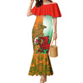 Custom Australia And Wales Rugby Mermaid Dress Wallabies Welsh Mascots Dynamic Version