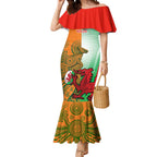 Custom Australia And Wales Rugby Mermaid Dress Wallabies Welsh Mascots Dynamic Version