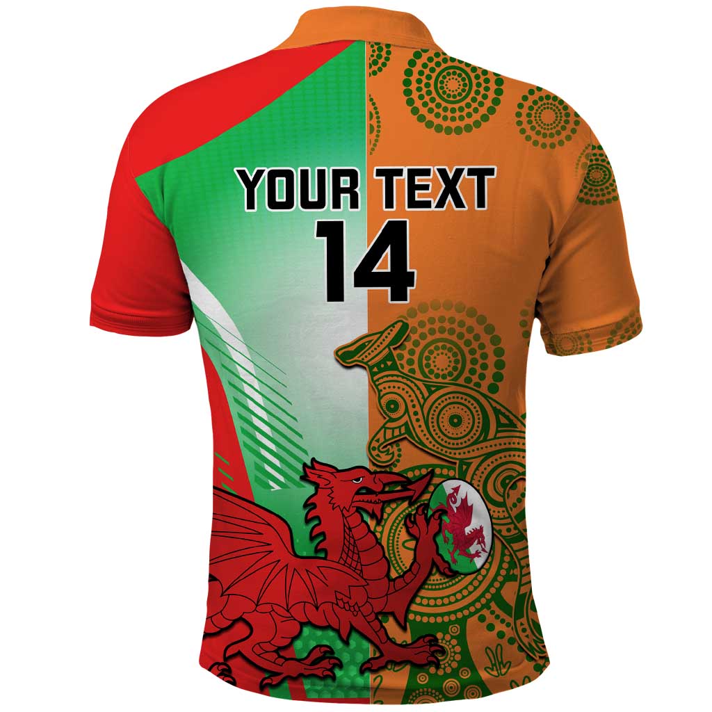 Custom Australia And Wales Rugby Polo Shirt Wallabies Welsh Mascots Dynamic Version