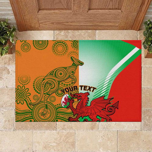 Custom Australia And Wales Rugby Rubber Doormat Wallabies Welsh Mascots Dynamic Version