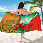 Custom Australia And Wales Rugby Sarong Wallabies Welsh Mascots Dynamic Version