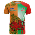 Custom Australia And Wales Rugby T Shirt Wallabies Welsh Mascots Dynamic Version