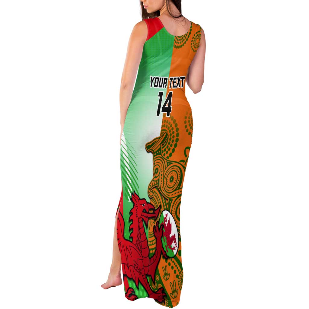 Custom Australia And Wales Rugby Tank Maxi Dress Wallabies Welsh Mascots Dynamic Version