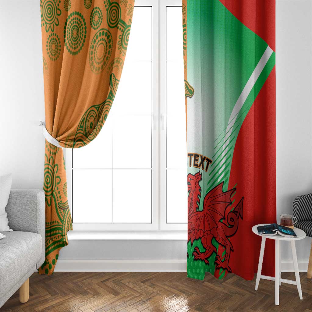 Custom Australia And Wales Rugby Window Curtain Wallabies Welsh Mascots Dynamic Version