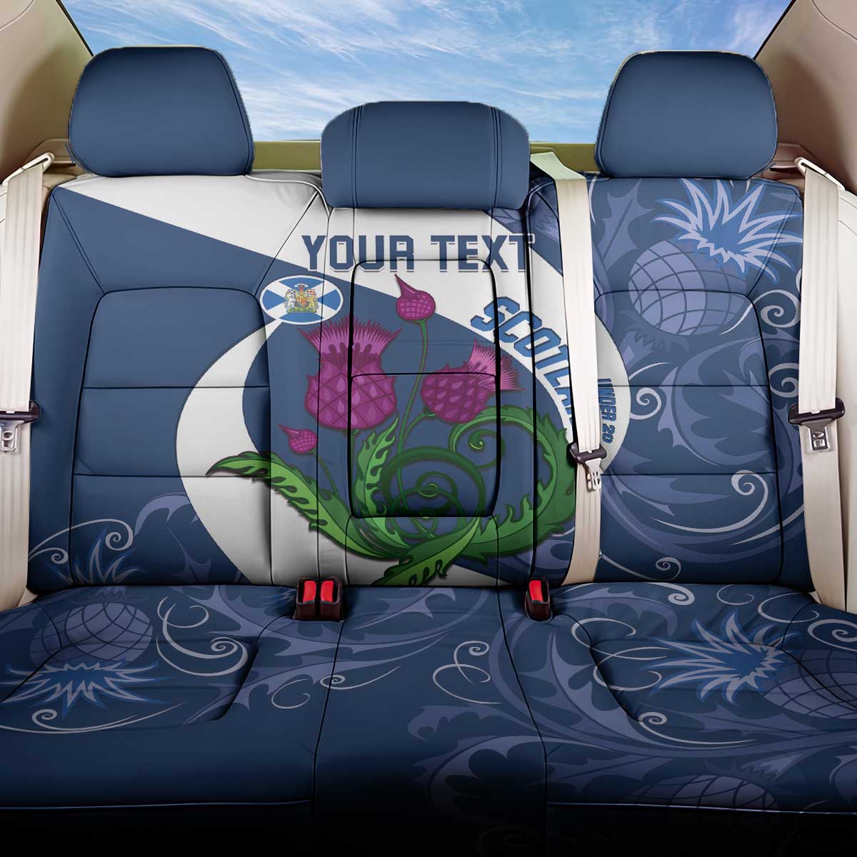 Custom Scotland Rugby Back Car Seat Cover 2024 Go Champions Scottish Thistles