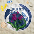 Custom Scotland Rugby Beach Blanket 2024 Go Champions Scottish Thistles