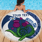Custom Scotland Rugby Beach Blanket 2024 Go Champions Scottish Thistles