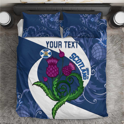 Custom Scotland Rugby Bedding Set 2024 Go Champions Scottish Thistles