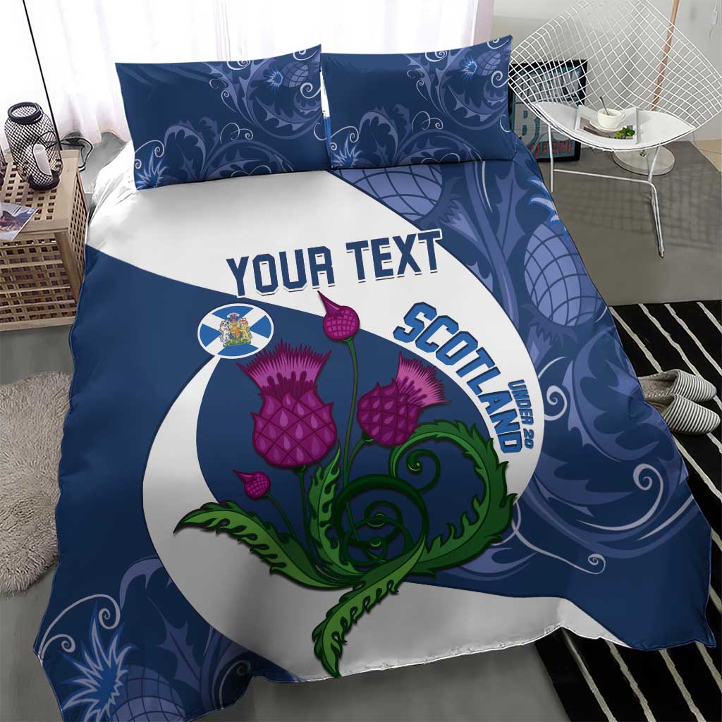 Custom Scotland Rugby Bedding Set 2024 Go Champions Scottish Thistles