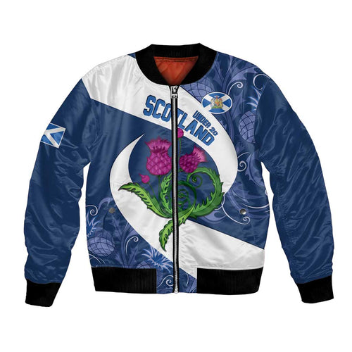 Custom Scotland Rugby Bomber Jacket 2024 Go Champions Scottish Thistles