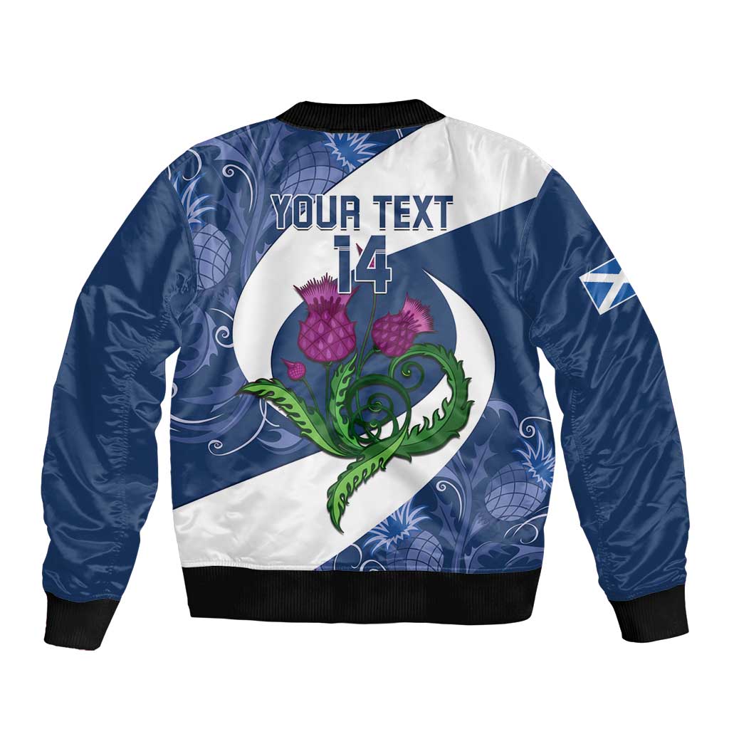 Custom Scotland Rugby Bomber Jacket 2024 Go Champions Scottish Thistles