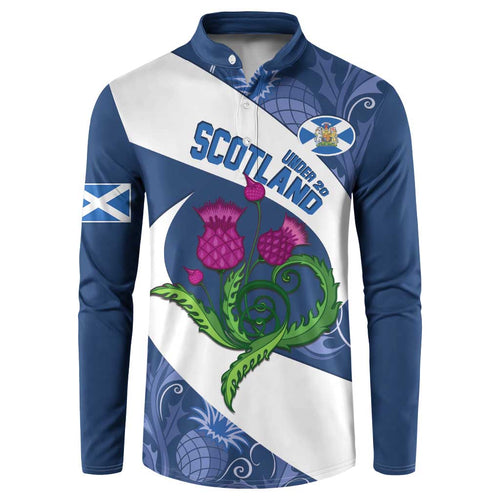 Custom Scotland Rugby Button Sweatshirt 2024 Go Champions Scottish Thistles