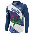 Custom Scotland Rugby Button Sweatshirt 2024 Go Champions Scottish Thistles