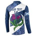 Custom Scotland Rugby Button Sweatshirt 2024 Go Champions Scottish Thistles