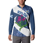 Custom Scotland Rugby Button Sweatshirt 2024 Go Champions Scottish Thistles