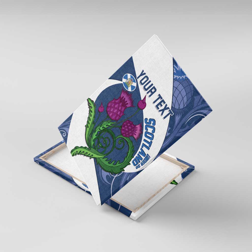 Custom Scotland Rugby Canvas Wall Art 2024 Go Champions Scottish Thistles
