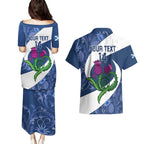 Custom Scotland Rugby Couples Matching Puletasi and Hawaiian Shirt 2024 Go Champions Scottish Thistles