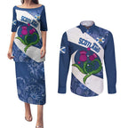 Custom Scotland Rugby Couples Matching Puletasi and Long Sleeve Button Shirt 2024 Go Champions Scottish Thistles