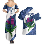Custom Scotland Rugby Couples Matching Summer Maxi Dress and Hawaiian Shirt 2024 Go Champions Scottish Thistles