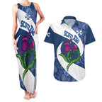 Custom Scotland Rugby Couples Matching Tank Maxi Dress and Hawaiian Shirt 2024 Go Champions Scottish Thistles