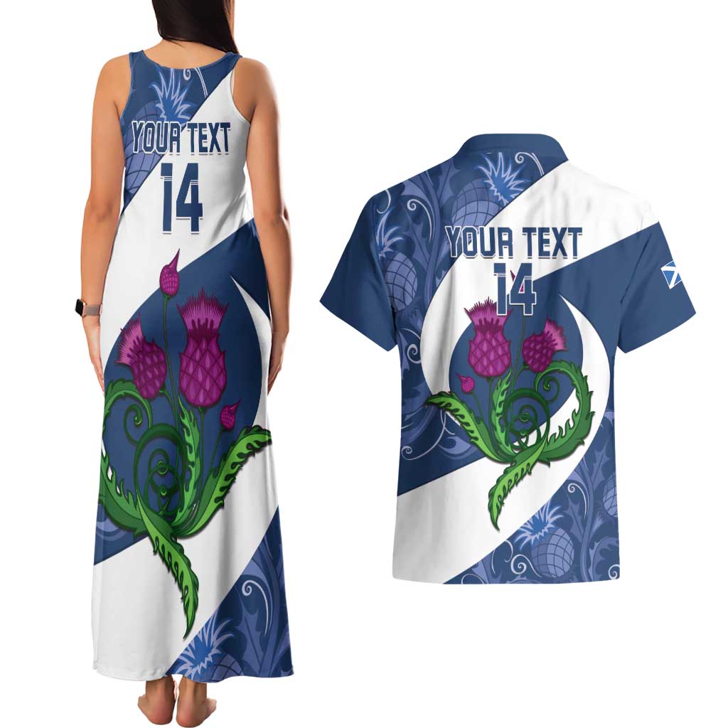 Custom Scotland Rugby Couples Matching Tank Maxi Dress and Hawaiian Shirt 2024 Go Champions Scottish Thistles