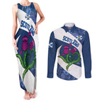Custom Scotland Rugby Couples Matching Tank Maxi Dress and Long Sleeve Button Shirt 2024 Go Champions Scottish Thistles