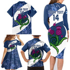 Custom Scotland Rugby Family Matching Long Sleeve Bodycon Dress and Hawaiian Shirt 2024 Go Champions Scottish Thistles