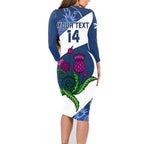 Custom Scotland Rugby Family Matching Long Sleeve Bodycon Dress and Hawaiian Shirt 2024 Go Champions Scottish Thistles