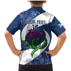 Custom Scotland Rugby Family Matching Mermaid Dress and Hawaiian Shirt 2024 Go Champions Scottish Thistles