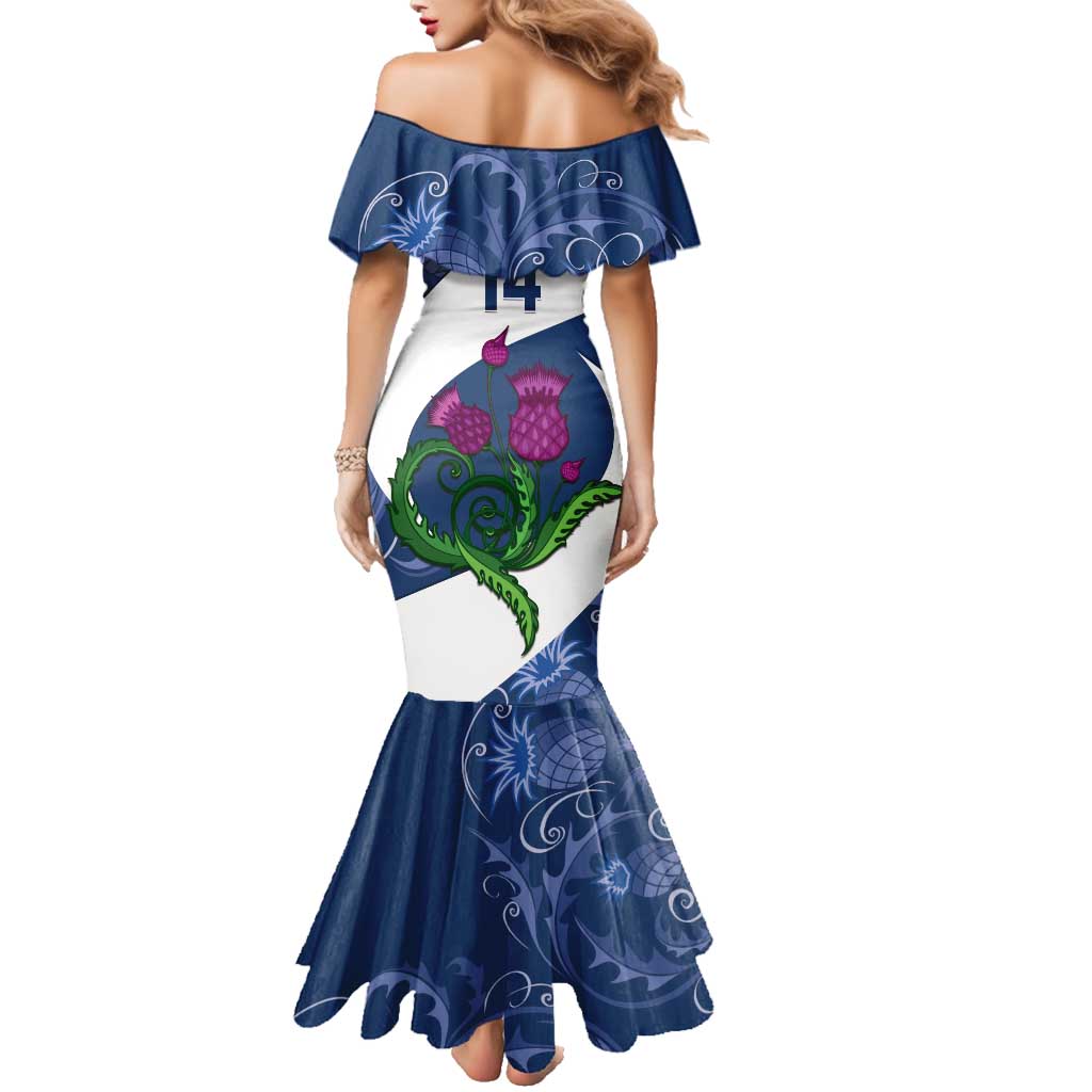 Custom Scotland Rugby Family Matching Mermaid Dress and Hawaiian Shirt 2024 Go Champions Scottish Thistles