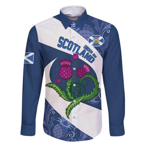 Custom Scotland Rugby Family Matching Off The Shoulder Long Sleeve Dress and Hawaiian Shirt 2024 Go Champions Scottish Thistles