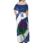 Custom Scotland Rugby Family Matching Off Shoulder Maxi Dress and Hawaiian Shirt 2024 Go Champions Scottish Thistles