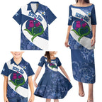 Custom Scotland Rugby Family Matching Puletasi and Hawaiian Shirt 2024 Go Champions Scottish Thistles