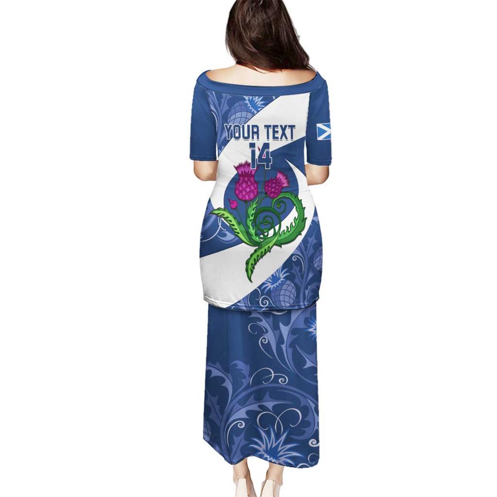 Custom Scotland Rugby Family Matching Puletasi and Hawaiian Shirt 2024 Go Champions Scottish Thistles