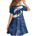 Custom Scotland Rugby Family Matching Short Sleeve Bodycon Dress and Hawaiian Shirt 2024 Go Champions Scottish Thistles