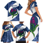 Custom Scotland Rugby Family Matching Short Sleeve Bodycon Dress and Hawaiian Shirt 2024 Go Champions Scottish Thistles