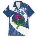 Custom Scotland Rugby Family Matching Short Sleeve Bodycon Dress and Hawaiian Shirt 2024 Go Champions Scottish Thistles