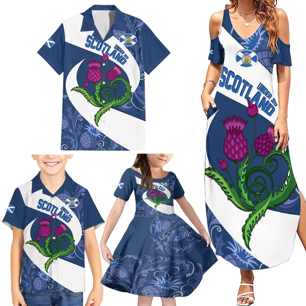 Custom Scotland Rugby Family Matching Summer Maxi Dress and Hawaiian Shirt 2024 Go Champions Scottish Thistles