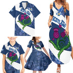 Custom Scotland Rugby Family Matching Summer Maxi Dress and Hawaiian Shirt 2024 Go Champions Scottish Thistles