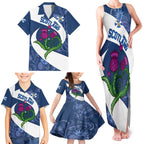 Custom Scotland Rugby Family Matching Tank Maxi Dress and Hawaiian Shirt 2024 Go Champions Scottish Thistles