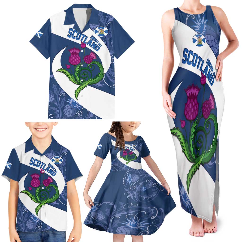 Custom Scotland Rugby Family Matching Tank Maxi Dress and Hawaiian Shirt 2024 Go Champions Scottish Thistles