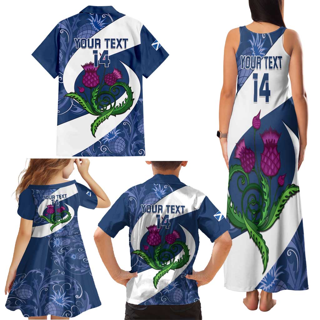 Custom Scotland Rugby Family Matching Tank Maxi Dress and Hawaiian Shirt 2024 Go Champions Scottish Thistles