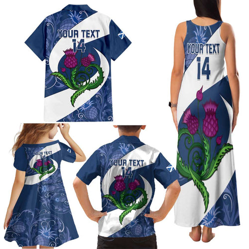Custom Scotland Rugby Family Matching Tank Maxi Dress and Hawaiian Shirt 2024 Go Champions Scottish Thistles
