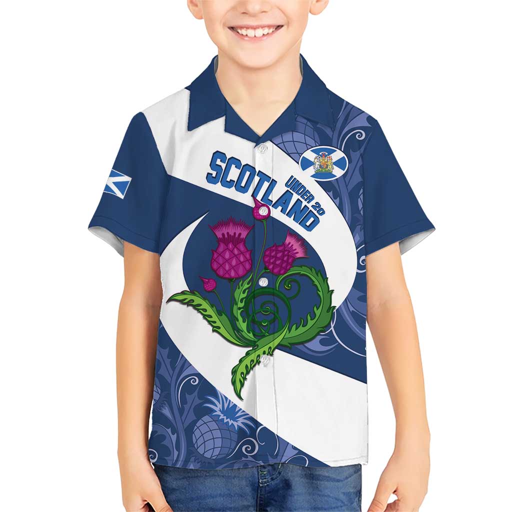 Custom Scotland Rugby Kid Hawaiian Shirt 2024 Go Champions Scottish Thistles