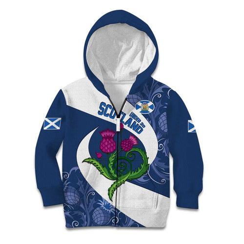 Custom Scotland Rugby Kid Hoodie 2024 Go Champions Scottish Thistles