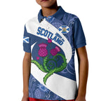 Custom Scotland Rugby Kid Polo Shirt 2024 Go Champions Scottish Thistles
