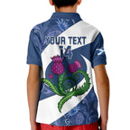 Custom Scotland Rugby Kid Polo Shirt 2024 Go Champions Scottish Thistles