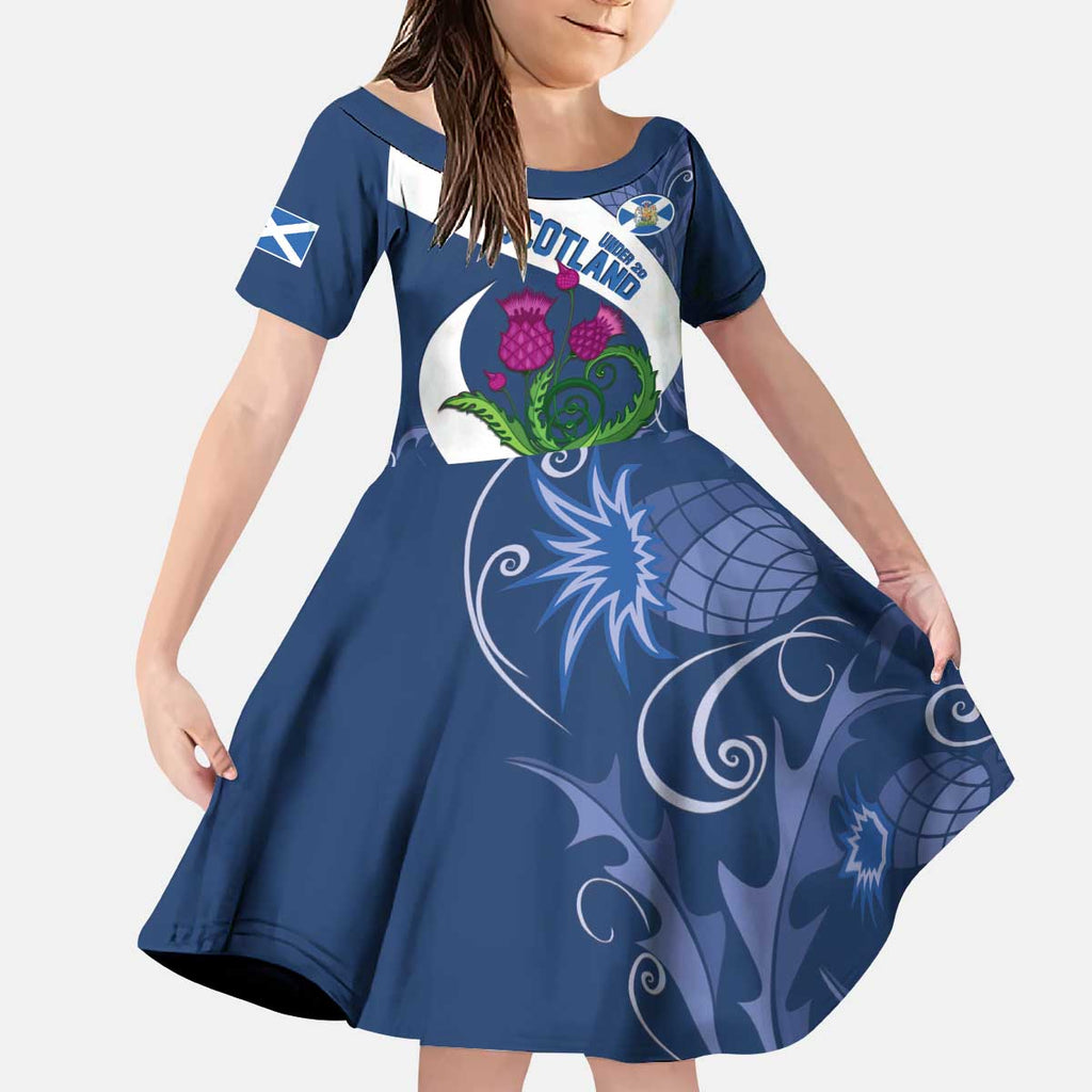 Custom Scotland Rugby Kid Short Sleeve Dress 2024 Go Champions Scottish Thistles
